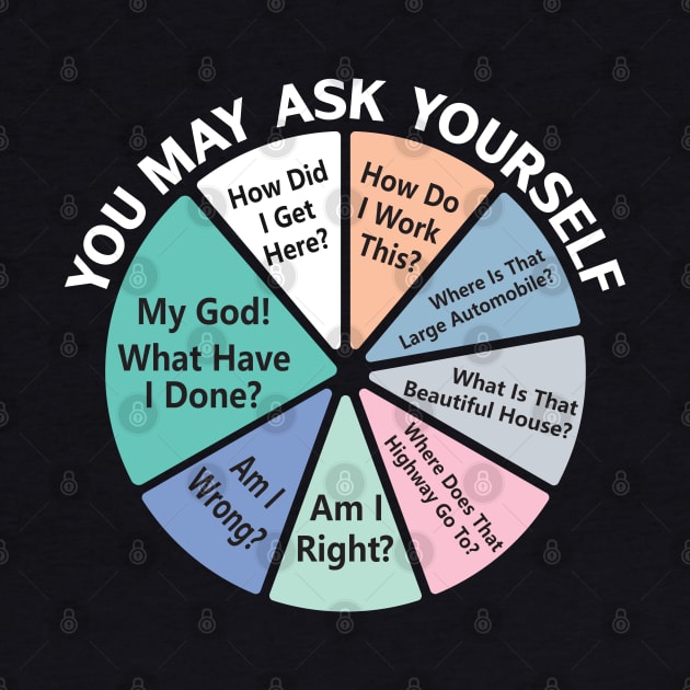 You May Ask Yourself - 80's Retro Music Funny - Once In A Lifetime Pie Chart by TeeTypo